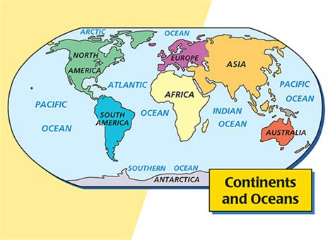 Printable Continents And Oceans Map