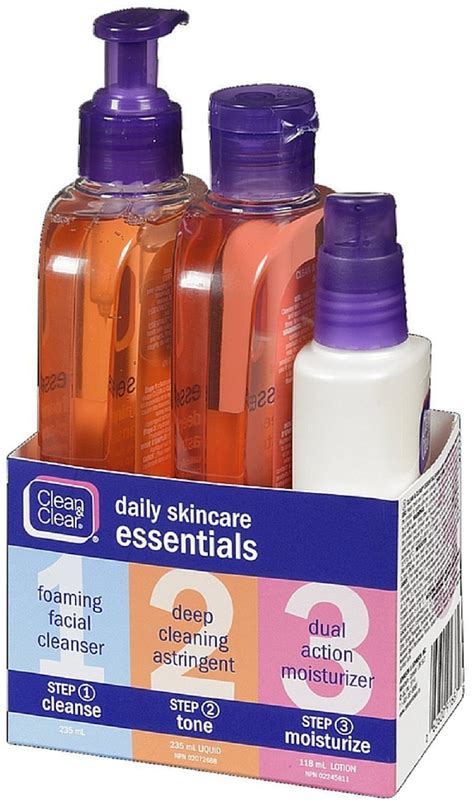 Clean & Clear Daily Acne Skincare Essentials Set with Foaming Facial ...