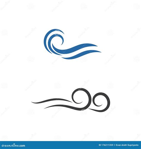 Wind Logo Template Vector Symbol Stock Vector - Illustration of windy ...