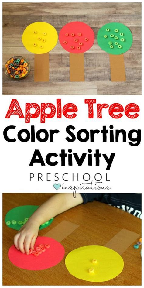 Color Sorting Preschool Apple Activity | Preschool apple activities ...