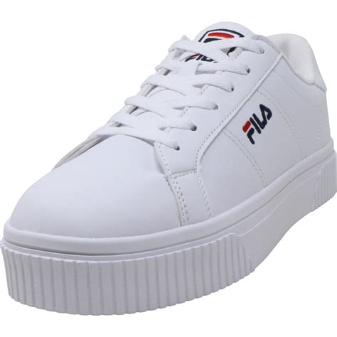 FILA - Fila Women's Panache 19 White / Navy Red Ankle-High Leather Sneaker - 9M - Walmart.com ...