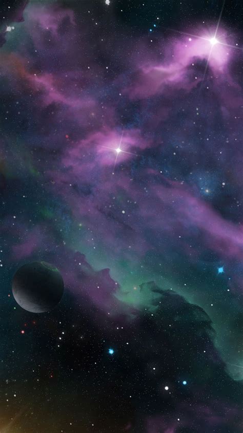 Light Purple Green Space Planets Galaxy Nebula 4K HD Space Wallpapers ...