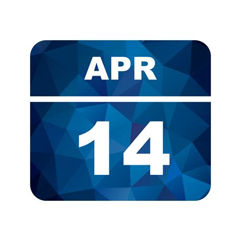 April 14th Date on a Single Day Calendar 499735 Vector Art at Vecteezy