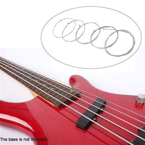 High Quality 5pcs Bass Strings Durable Electric Bass String Set Nickel Plated Steel Guitar ...