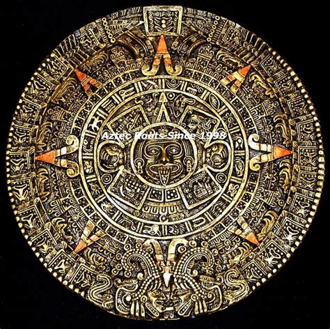 Amazon.com: 16 "Azteca Maya Maya Solar Sol Piedra Calendario Estatua ...