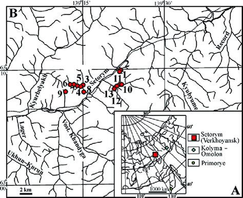 1 Location map of the investigated area in the Setorym River basin ...