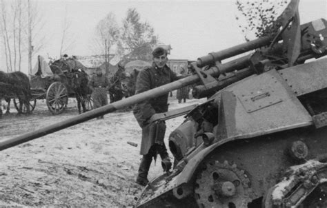 A rare Soviet ZiS-30 tank destroyer based on the T-20 tractor armed ...