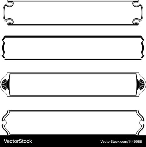 Set simple black banners border frame Royalty Free Vector