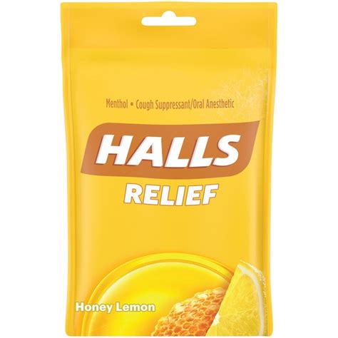 Cadbury Halls Honey-lemon Cough Drops - For Sore Throat Cough Nasal ...