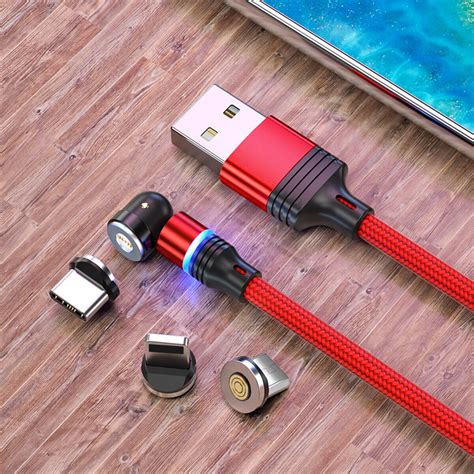 540° Rotate Magnetic Phone Charger Charging Cable For Micro USB/Type C/ iPhone – Chaldeans of ...