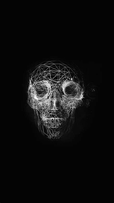 Digital Skull Dark Abstract Art Illustration Bw Android wallpaper - Android HD wallpapers