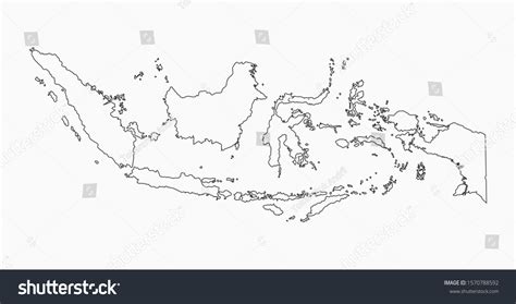 Detailed Vector Indonesia Country Border Map Stock Vector (Royalty Free ...