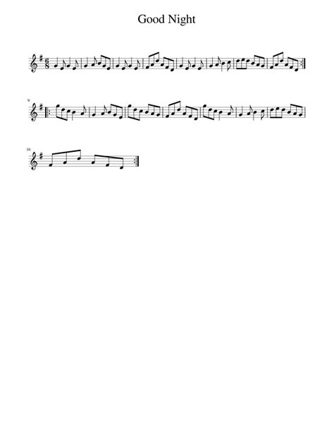 Good Night Sheet music for Piano (Solo) | Musescore.com