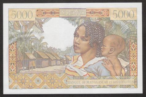 Madagascar Comoros banknotes 5000 Francs banknote 1950 French General Joseph Gallieni|World ...