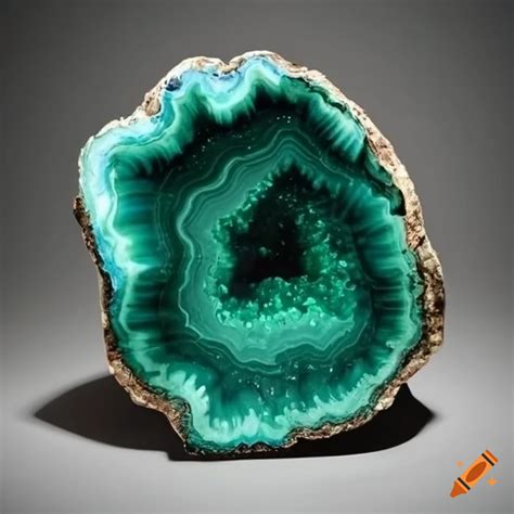 Geode malachite made of epoxy resin on Craiyon