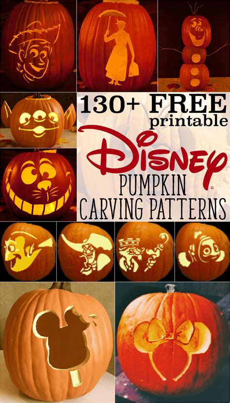 Disney pumpkin stencils: Over 130 printable pumpkin patterns for ...