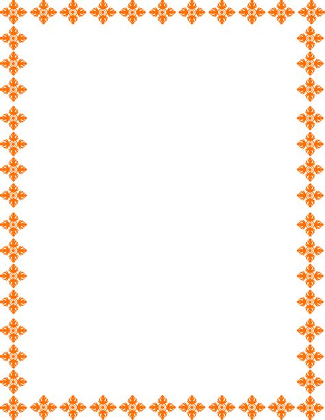 floral art border orange