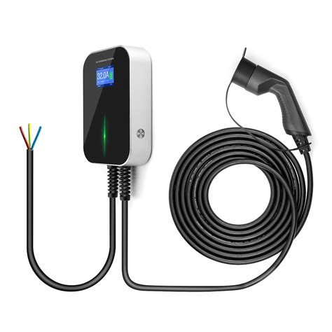 EVSE Wallbox 7kw 32A EV Car Charger Wallmount Electric Vehicle Charging Station Type 2 Ev Cable ...