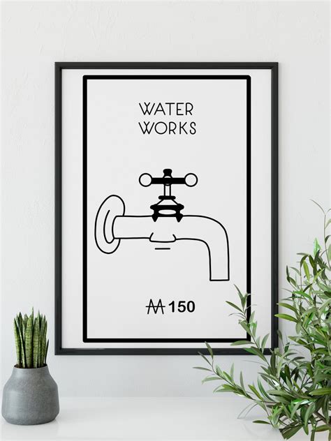 Water Works Monopoly Board Game Monopoly Art Digital | Etsy