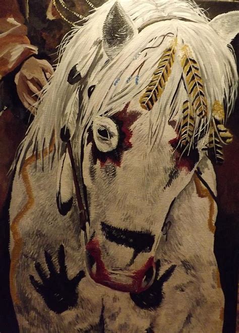 Native American Art Knocked A Man Down War Pony 18 X 24 Southwest Decor Native American Horse ...