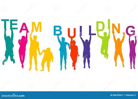 Team Building Concept with Silhouette of Men and Women Stock Vector - Illustration of outdoors ...