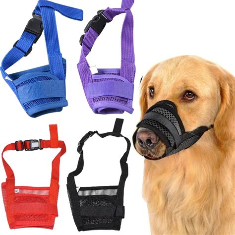 Adjustable Mesh Dog Muzzle Grooming Nylon Mask Mouth Muzzle Dlya Sobak Closed Anti Stop Bark ...