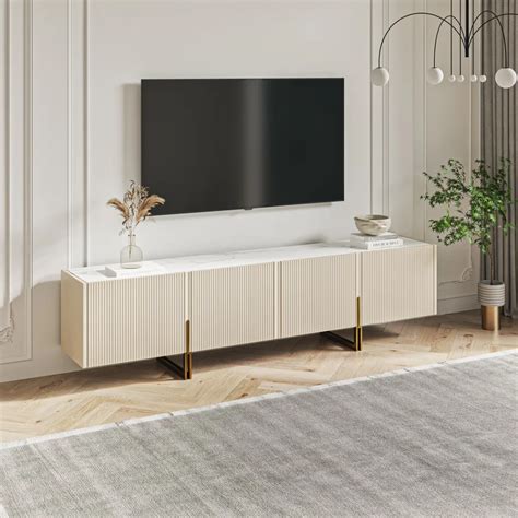 Jeromen Beige TV Stands with Storage | Povison | Декор тумбы под телевизор, Дизайн дома, Тумба ...