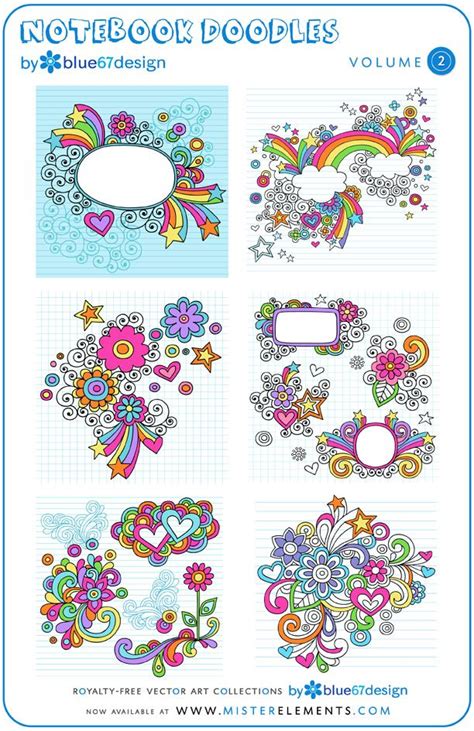 Vector Art Collections - NOTEBOOK DOODLES Vol. 1 - 3 BUNDLE | Notebook ...