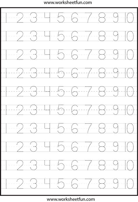 Preschool Number Tracing Worksheets Free Printable ...