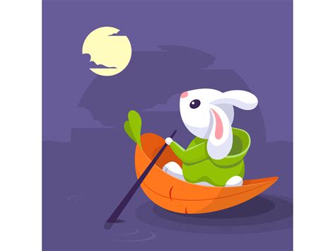 Rabbit to the moon. by Ducka House on Dribbble