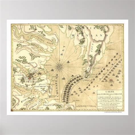 Siege of Yorktown Map 1781 Poster | Zazzle