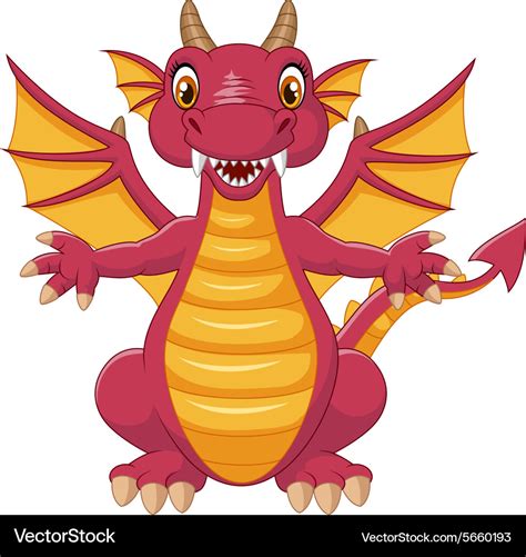 Cartoon funny dragon Royalty Free Vector Image