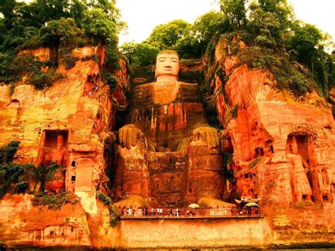 Giant Buddha, Leshan, China. Construction began 713 AD; completed 803 ...