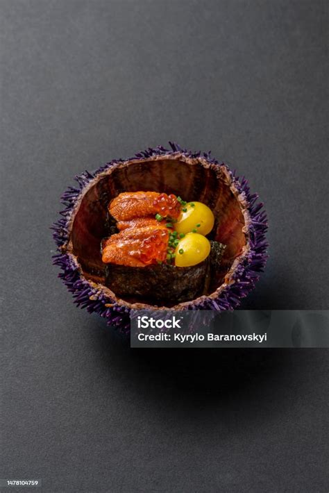 Japanese Dish Called Gunkan With Sea Urchin Stock Photo - Download ...