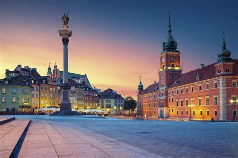 Warsaw. Image of Old Town Warsaw, Poland during sunset. | Pentrental ...