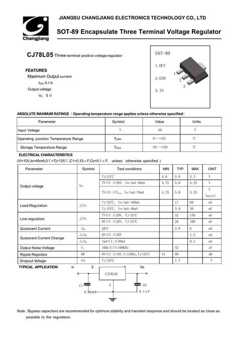 78l05 Datasheet: Specifications, Pinout, Features, and Applications