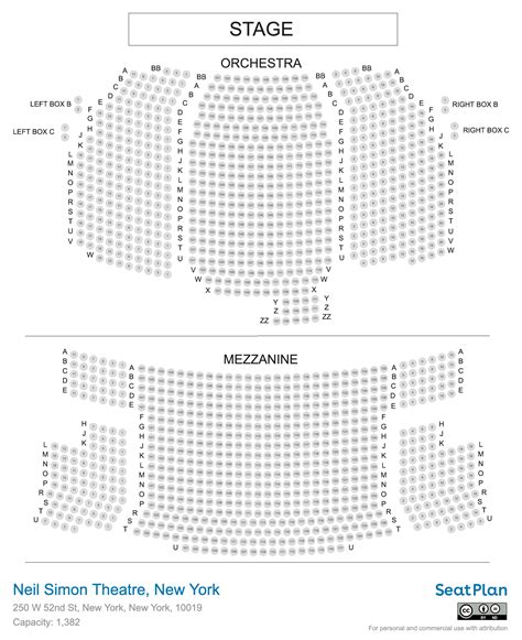 Neil Simon Theatre New York Seating Chart & Seat View Photos | SeatPlan