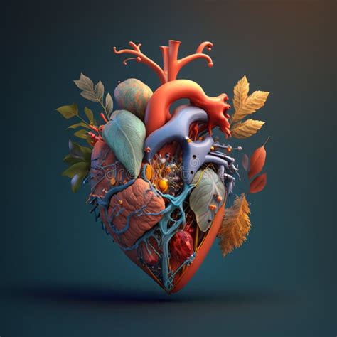 Heart Care Concept. Abstract Stylized Illustration. Cardiac Anatomy and ...