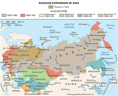 Map of The Russian Empire From 1533 To Early Nineteeth Century | TopForeignStocks.com