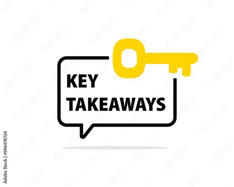 Key takeaways message speech bubble icon. Clipart image isolated on white background Stock ...