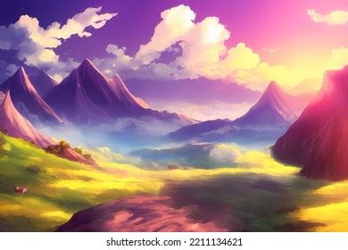 Landscape Scene Illustration Digital Painting Greenery Stock Illustration 2211134621 | Shutterstock