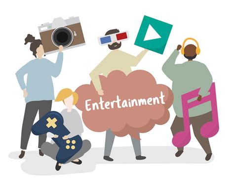 People holding entertainment concept icon illustration - Download Free ...