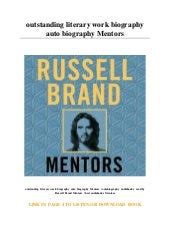 outstanding literary work biography auto biography Mentors