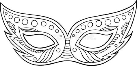 Mardi Gras Mask - Outline Isolated Element. Coloring Page for Ad Stock ...