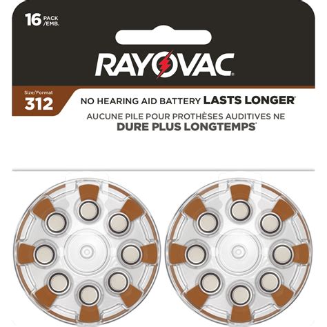 Rayovac Rayovac Size 312 Hearing Aid Batteries (16 Pack), Size 312 ...