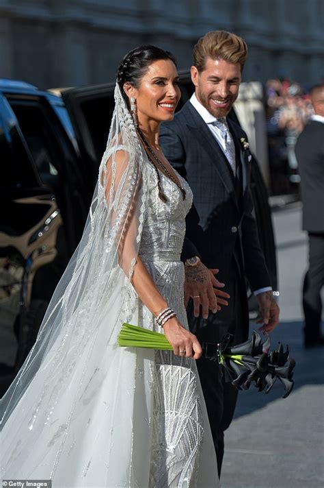 Footballer Sergio Ramos' stunning bride Pilar Rubio looks incredible in ...