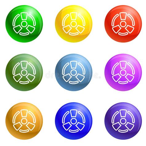 Atomic Energy Icons Set Vector Stock Vector - Illustration of outline, icon: 136952919