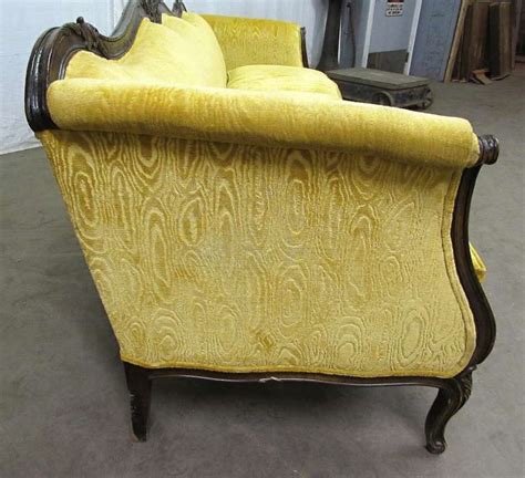 Victorian Style Carved Sofa with Canary Yellow Upholstery at 1stDibs | yellow victorian couch ...