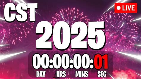 NEW YEAR'S 2025 COUNTDOWN LIVE 🔴 24/7 & Central Standard Time, CST New ...