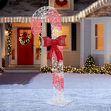 Holiday Living 5 Ft Led Ling Candy Cane Yard Decoration In The Outdoor ...